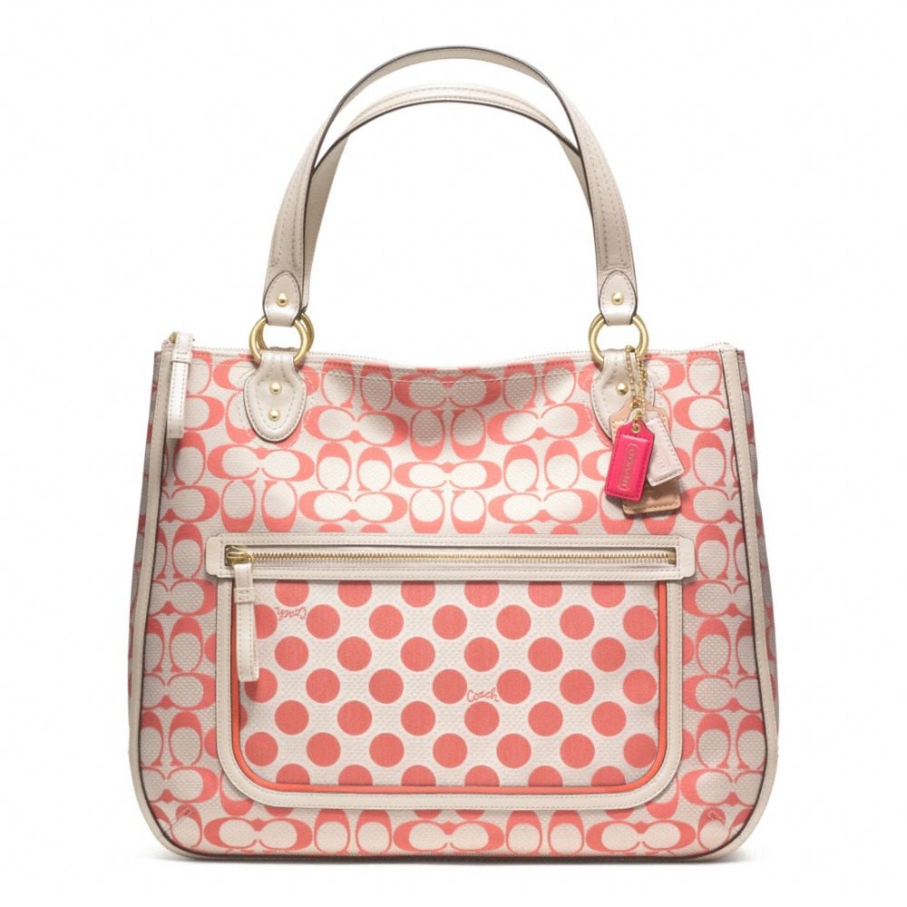 Coach Poppy Signature C Dot Hallie Tote in Pink (b4/sun orange) | Lyst