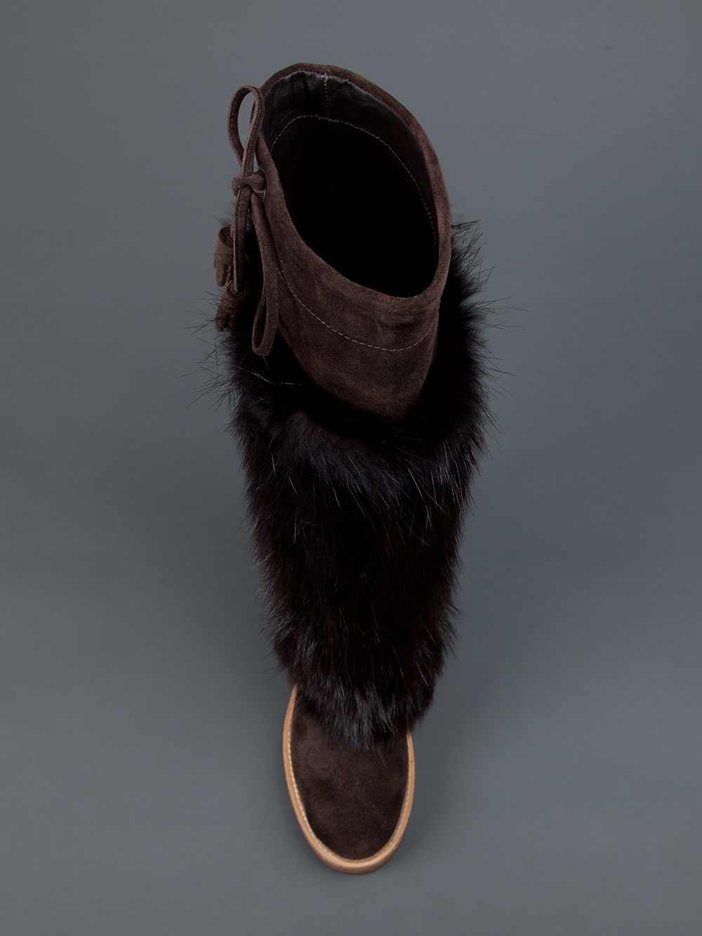 fur boots with strings