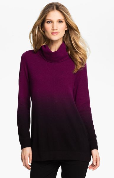Nordstrom Collection Ombré Cashmere Turtleneck Sweater in Purple (brite ...