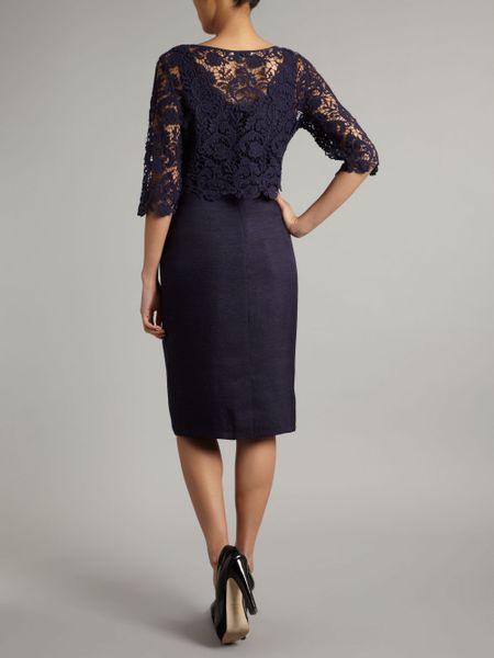 Shubette Lace Top Detail Dress in Blue (navy) | Lyst