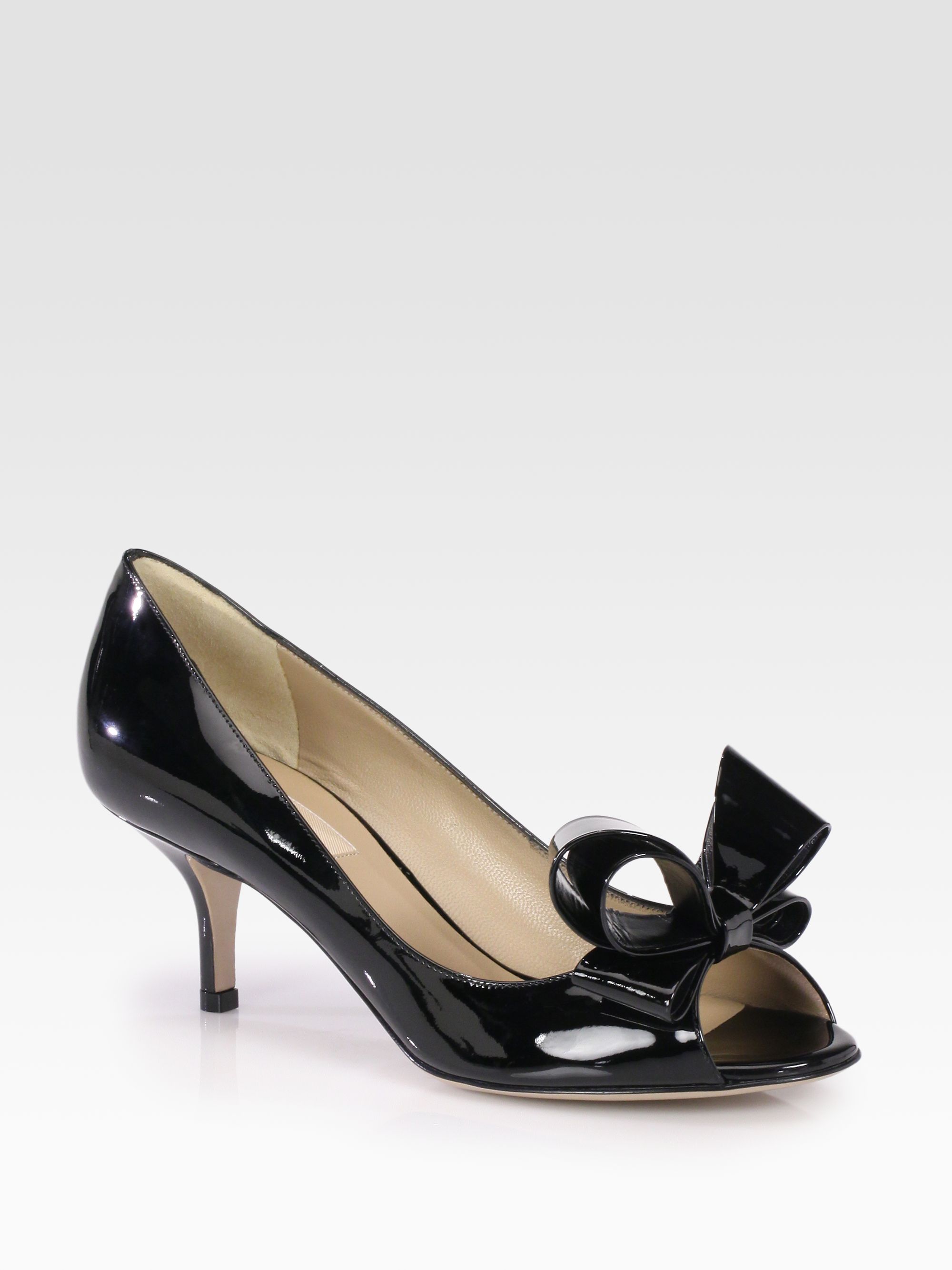 Lyst - Valentino Patent Leather Bow Pumps in Black