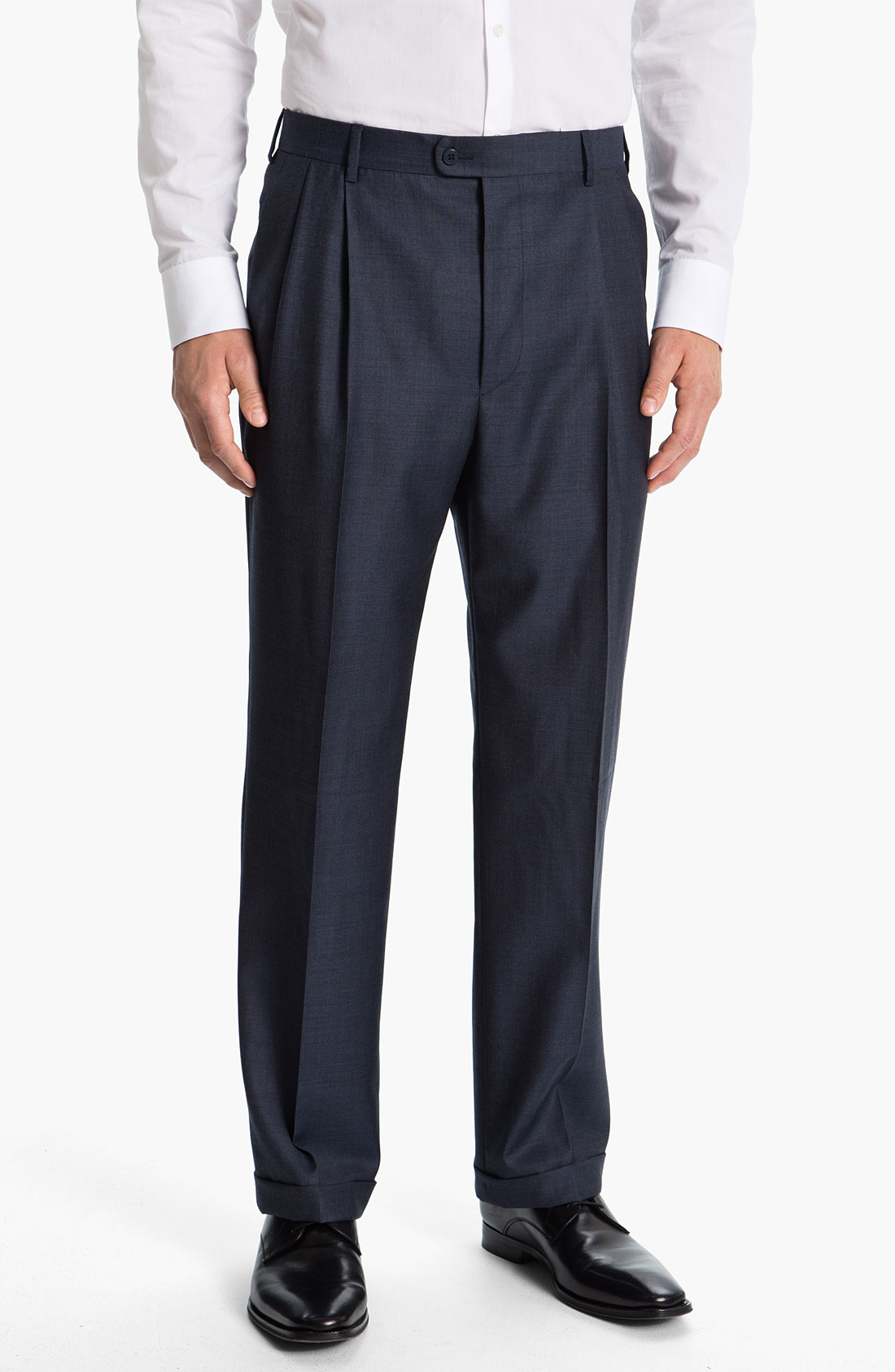 Zanella Bennett Pleated Wool Trousers in Blue for Men (navy) | Lyst