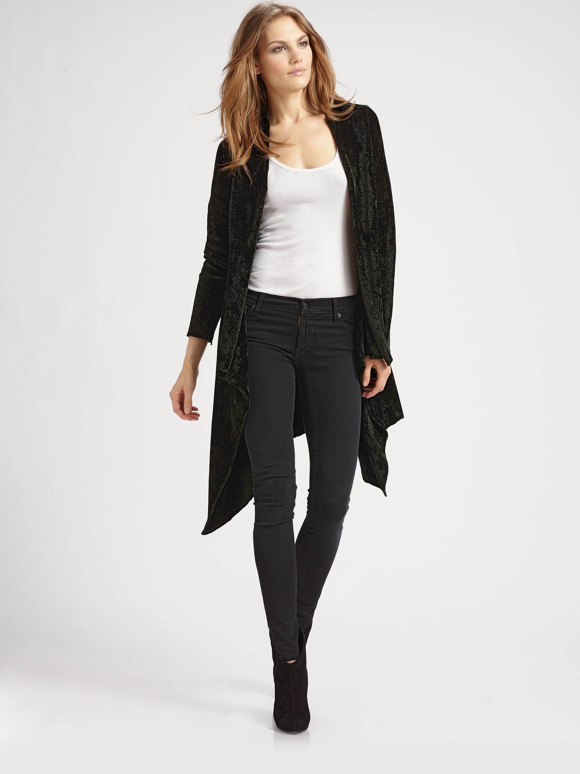 black cascade cardigan