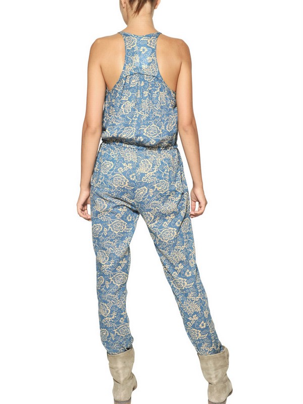 Lyst Étoile Isabel Marant Seth FloralPrint CottonVoile Jumpsuit in Blue