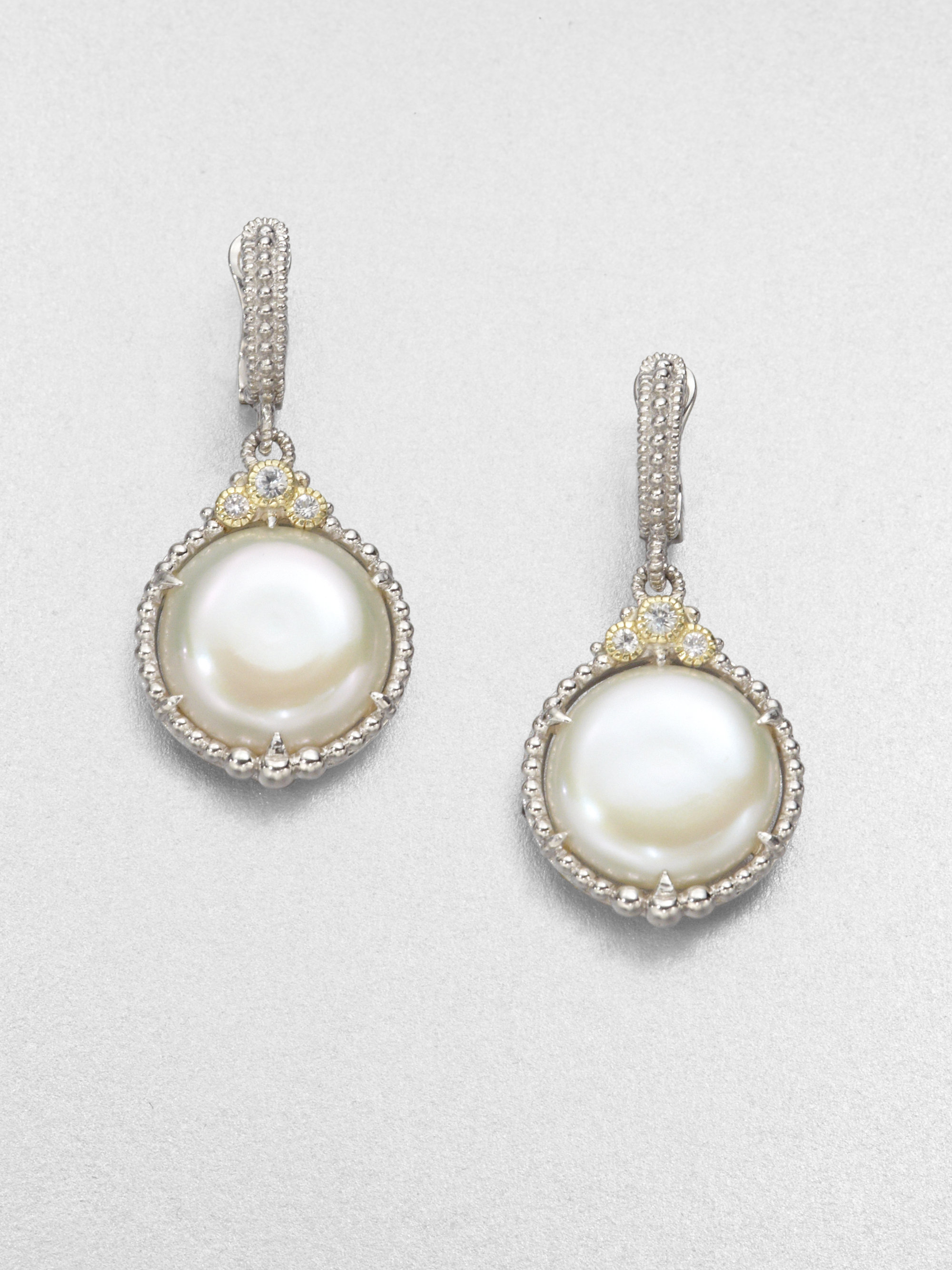 Lyst Judith Ripka Laguna White Coin Pearl Sterling Silver Drop Gallery