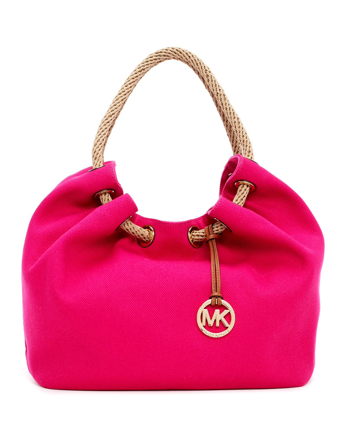 Michael michael kors Large Marina Canvas Shoulder Tote Bag in Purple (electric pink) | Lyst