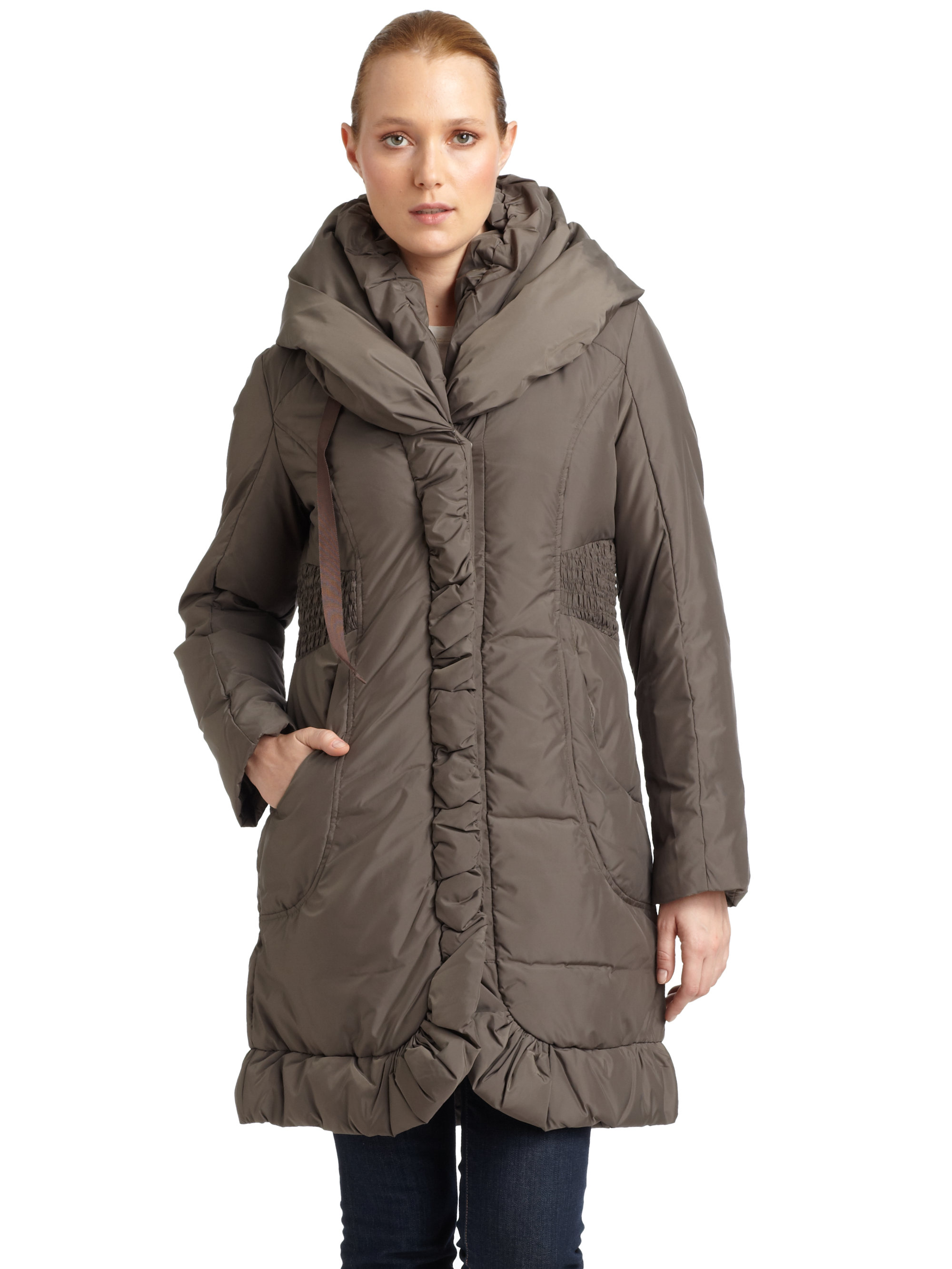 shawl collar down coat