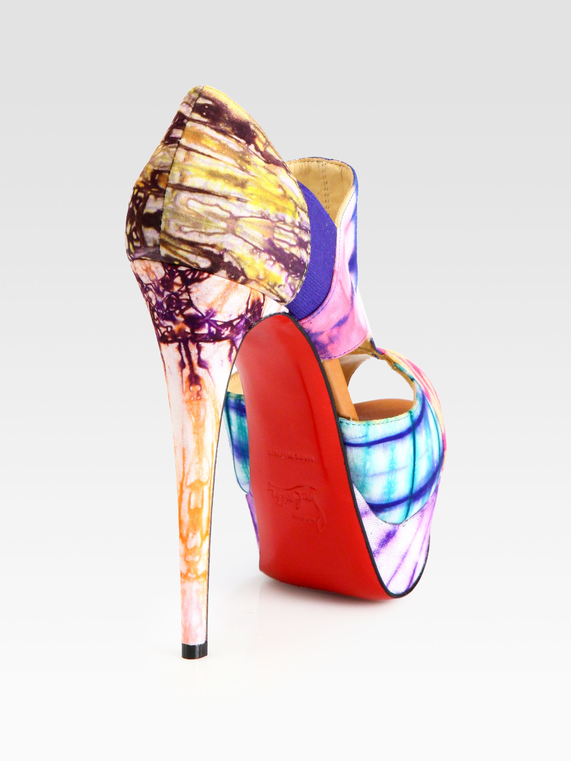 mens christian louboutins for sale - Christian louboutin Pitou Multicolored Tiedyed Platform Sandals in ...