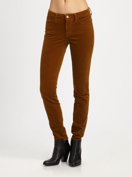 J Brand Corduroy Skinny Jeans in Brown (moss) | Lyst