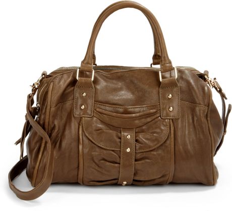 Junior Drake Bessy Convertible Leather Satchelarmy in Brown (army) | Lyst