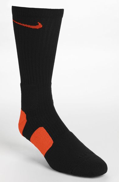 Nike Elite Basketball Crew Socks in for Men (black/team orange/team ...