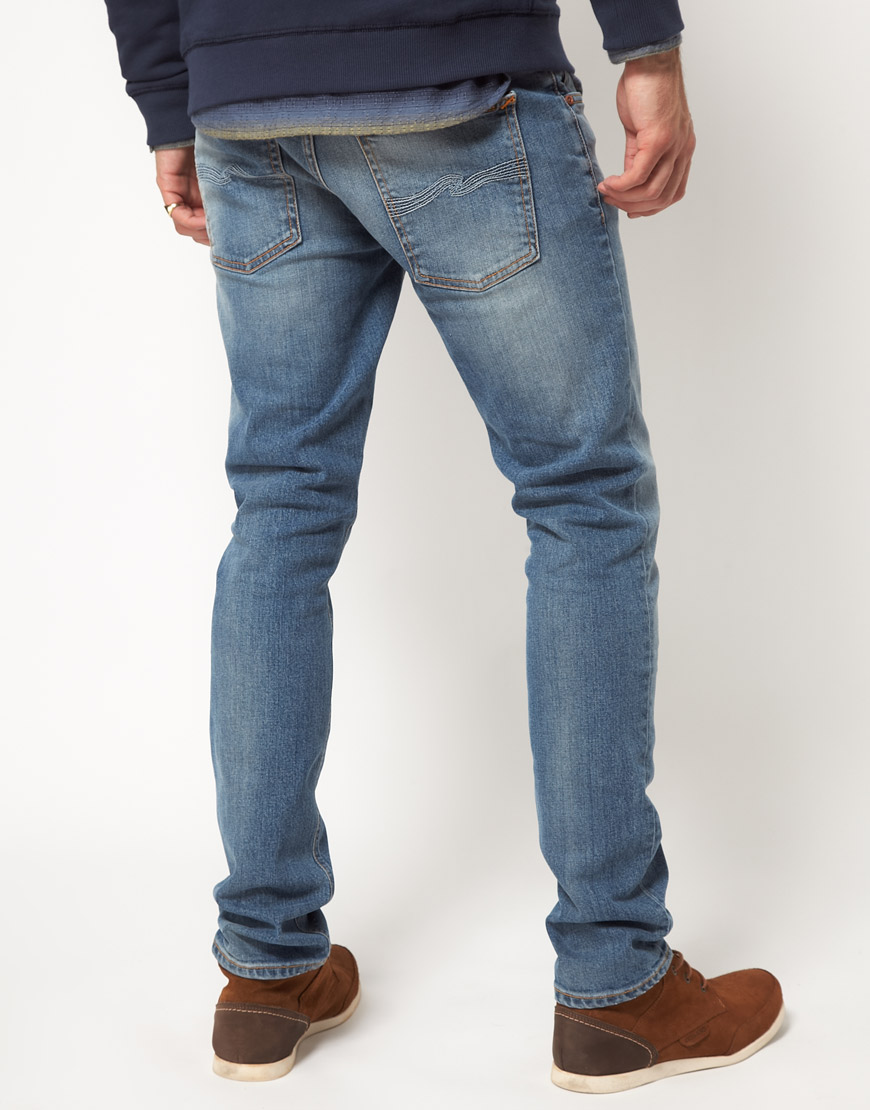 Lyst - Nudie Jeans Organic Tight Long John Skinny Fit in Blue for Men