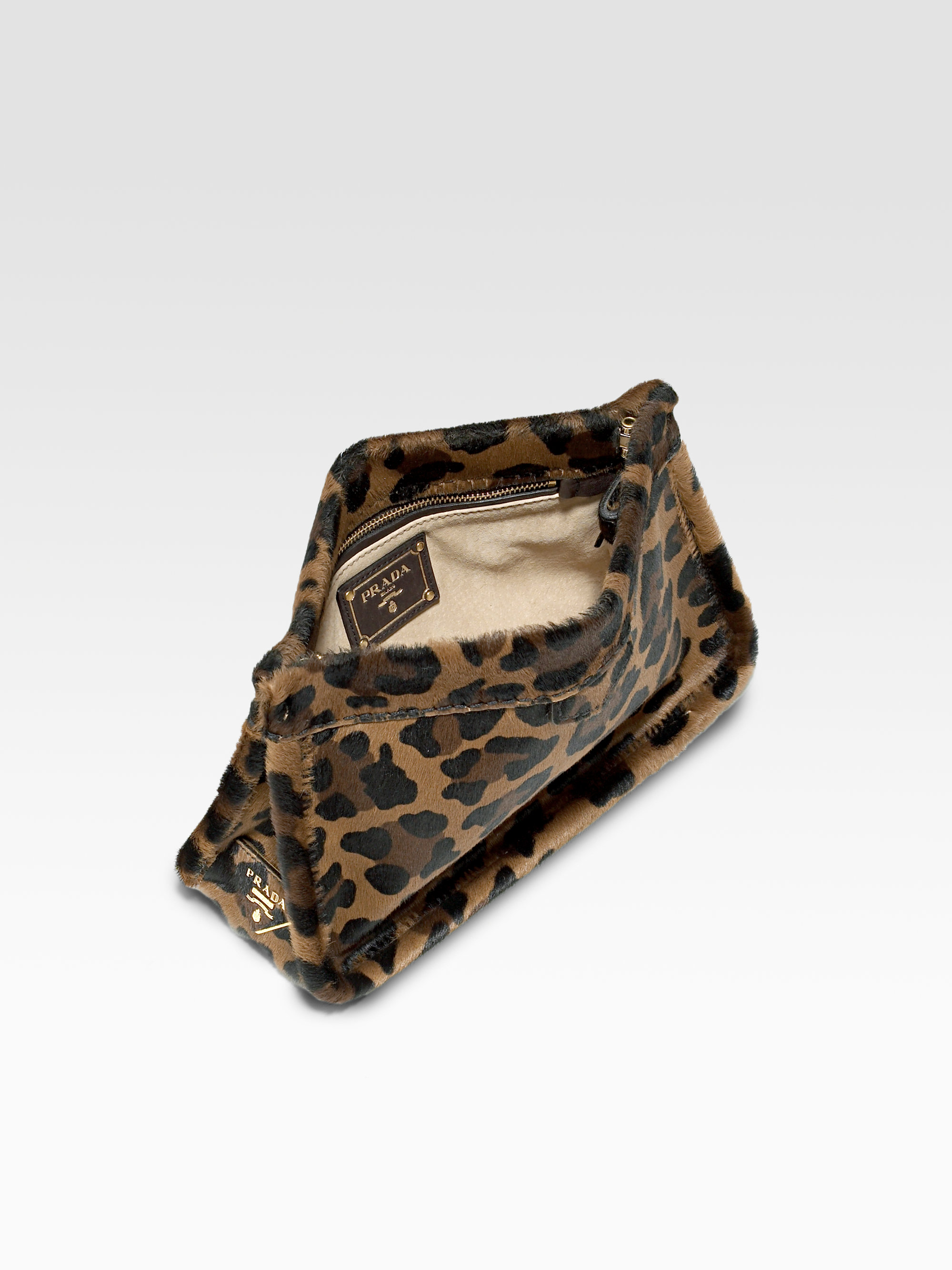 red prada bag leather - Prada Cavallino Printed Haircalf Clutch in Animal (leopard) | Lyst