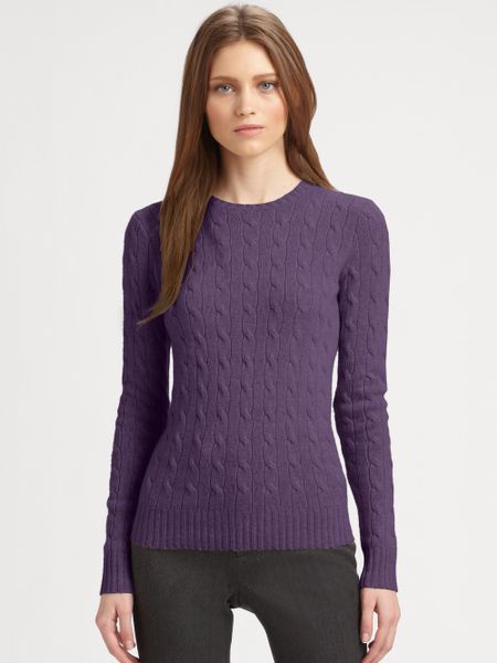 Ralph Lauren Black Label Cashmere Sweater in Purple (steel) | Lyst