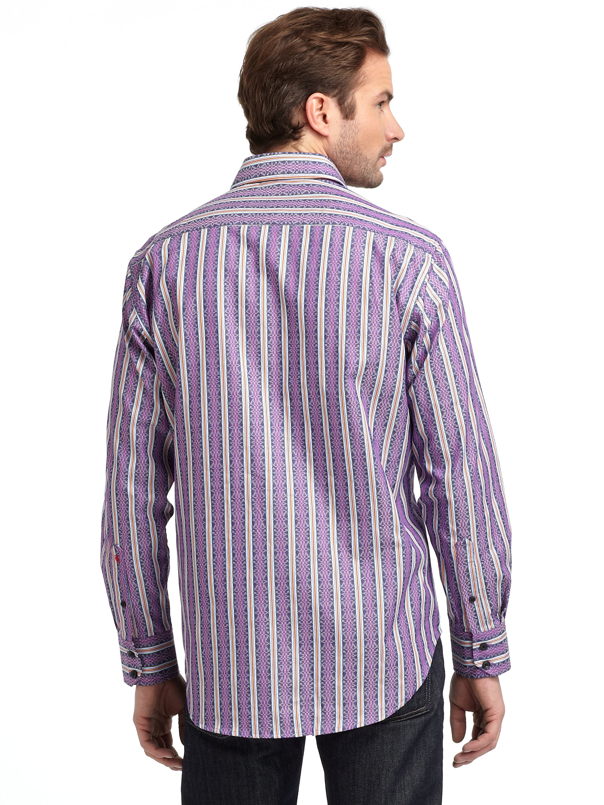 Lyst - Robert Graham Woven Cotton Laser Stripe Buttondown Shirt in