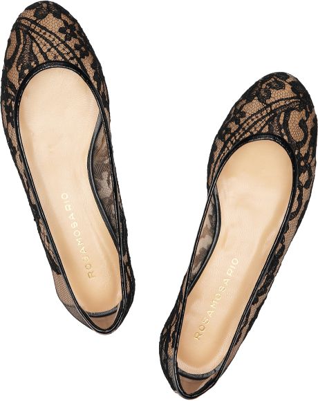Rosamosario Lace Ballet Flats in Black | Lyst