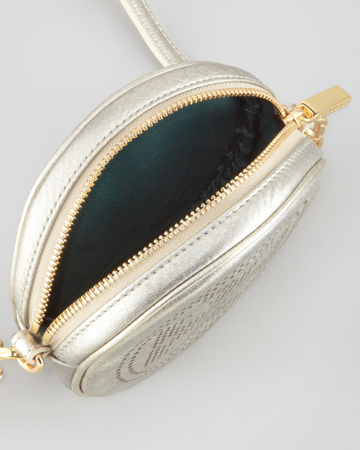 Tory Burch Perforated Logo Round Crossbody Bag in Metallic Lyst