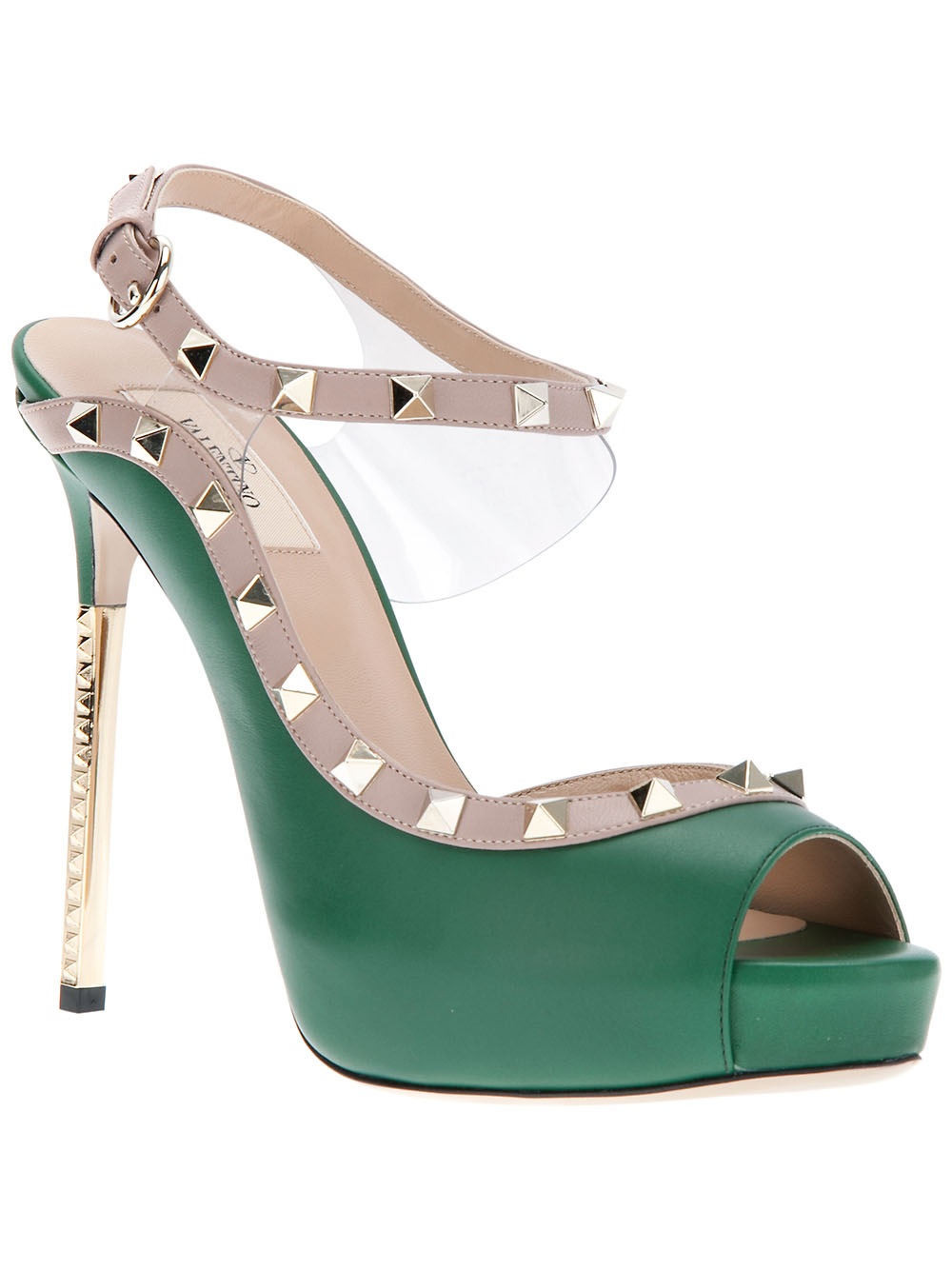  Valentino  Studded Stlletto Heel  Sandal  in Green Lyst