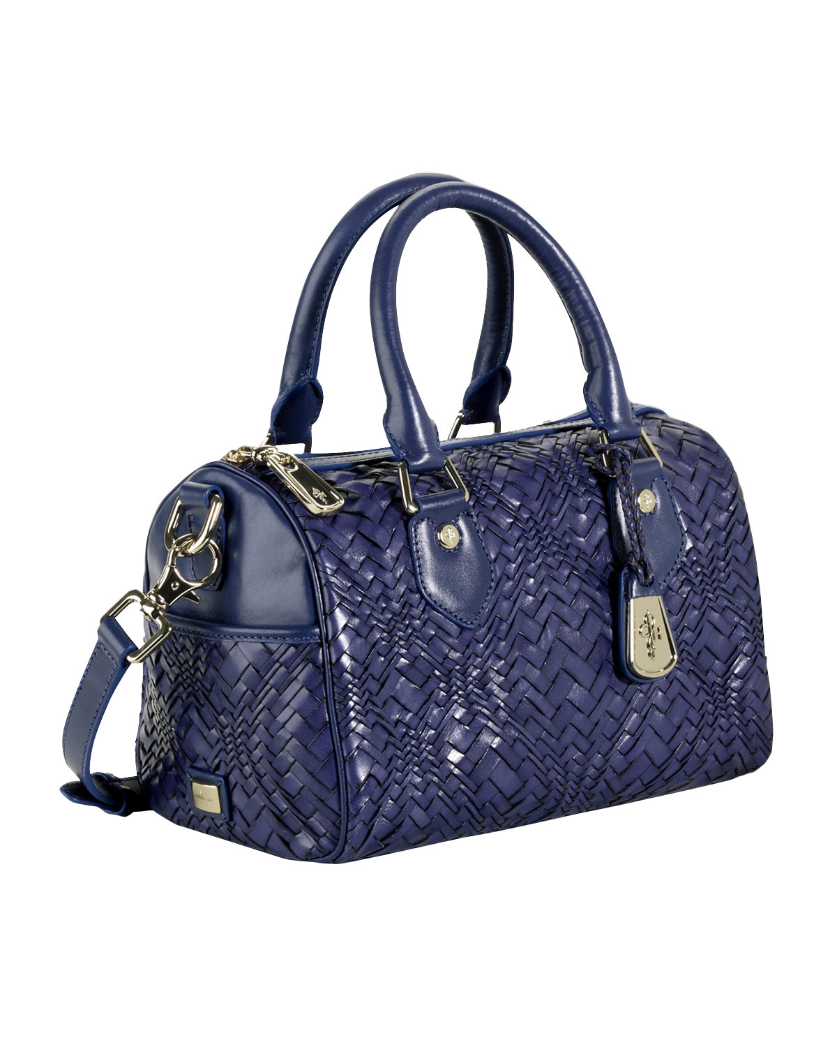 Lyst Cole Haan Jade Optical Weave Satchel Bag In Blue Gallery