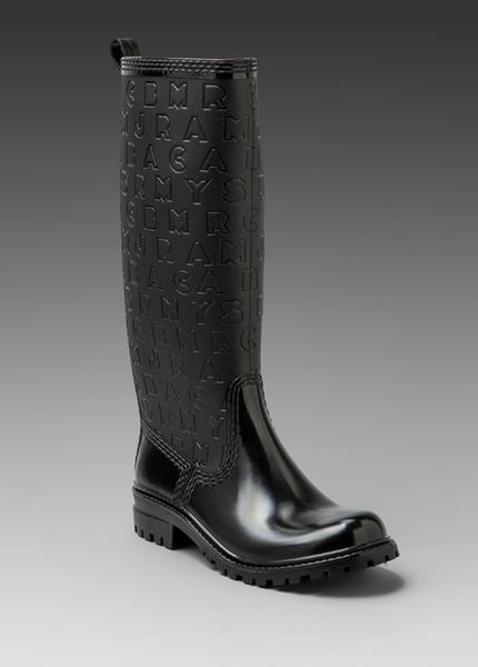 Marc By Marc Jacobs Logoembossed Rain Boots in Black | Lyst