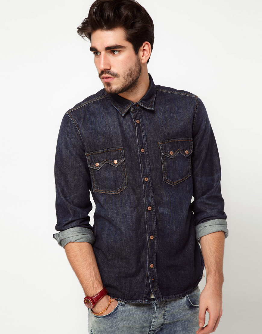 Lyst - Nudie Jeans Shirt Guston Denim Organic Blue in Blue for Men