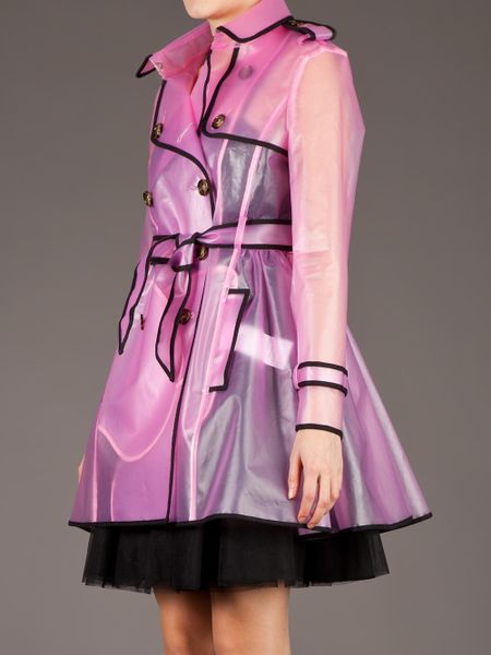 Red Valentino Sheer Rain Trench Coat in Transparent (purple) | Lyst