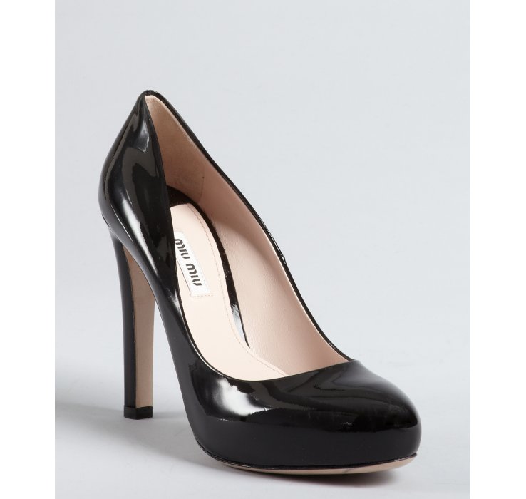 miu miu leather platform pumps