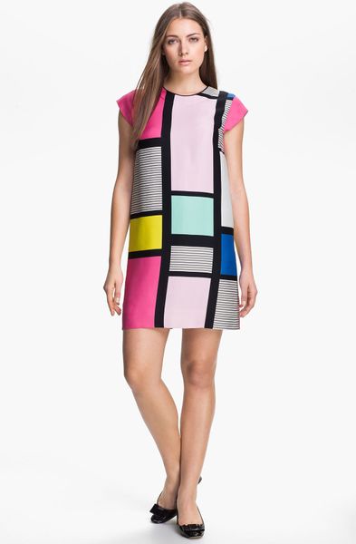 Kate Spade Color Block Shift Dress in Multicolor (multi mondrian) | Lyst