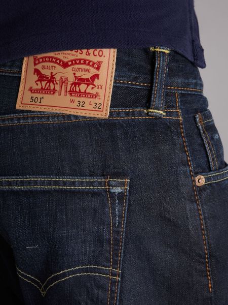 Levi's 501 Straight Fit Hound Jeans in Blue for Men (denim dark wash ...