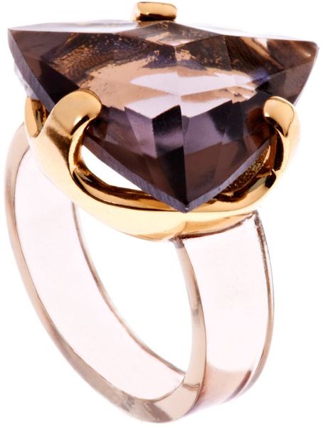 Ted Baker Ted Baker Triangle Glass Stone Acrylic Ring in Gold | Lyst