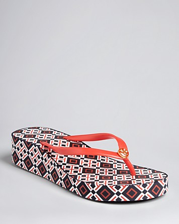 tory burch orange wedge sandals
