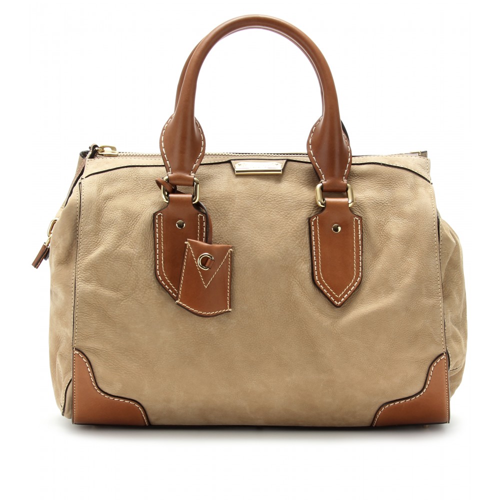 Burberry Prorsum Gladstone Large Suede Handbag in Beige (camel) | Lyst