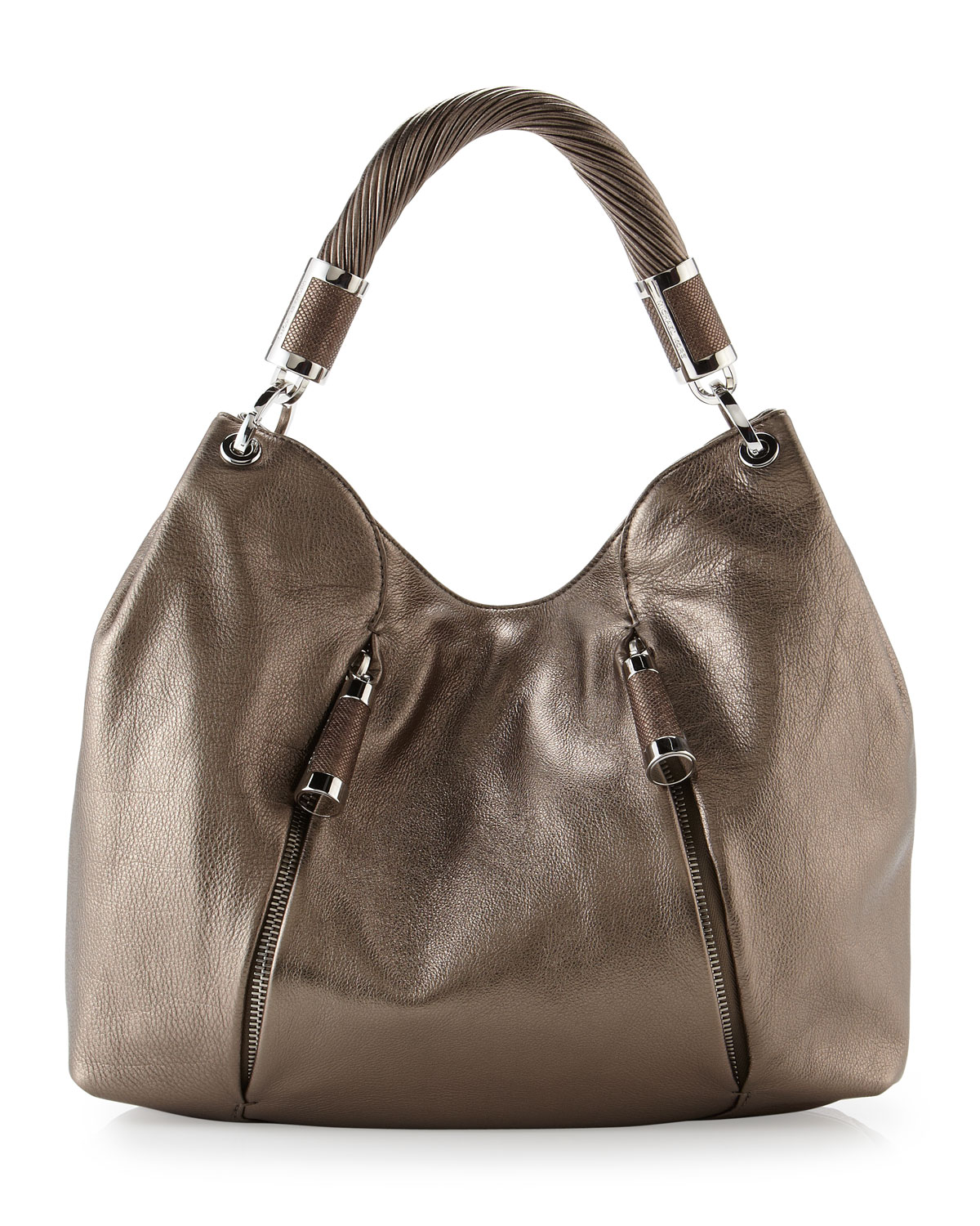 Lyst Michael Kors Tonne Zipper Hobo Bag In Brown Gallery