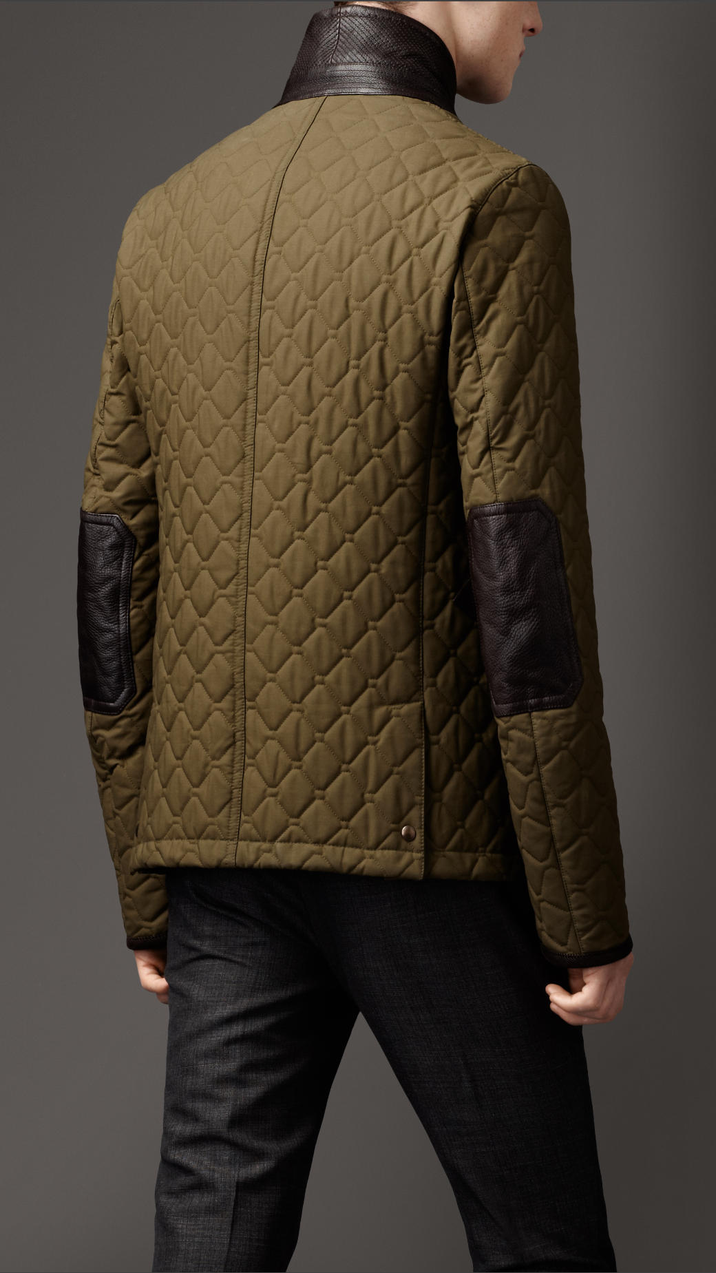 Burberry Waxed Cotton Quilted Jacket in Green for Men | Lyst