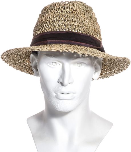 Lanvin Loose Weave Straw Hat in Beige for Men (straw) | Lyst