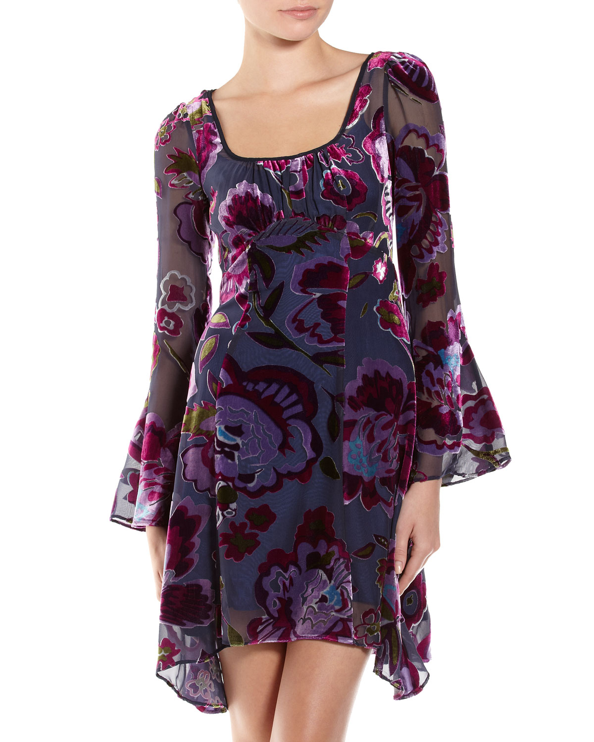 Lyst Nanette Lepore Dita Burnout Velvet Dress In Purple Gallery