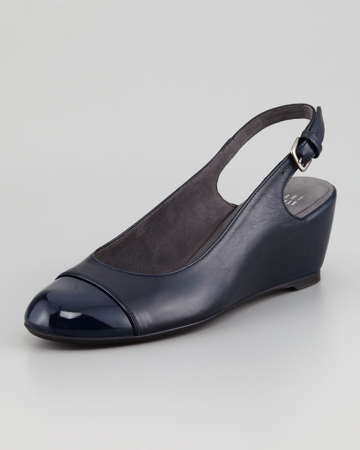 navy blue suede slingback shoes