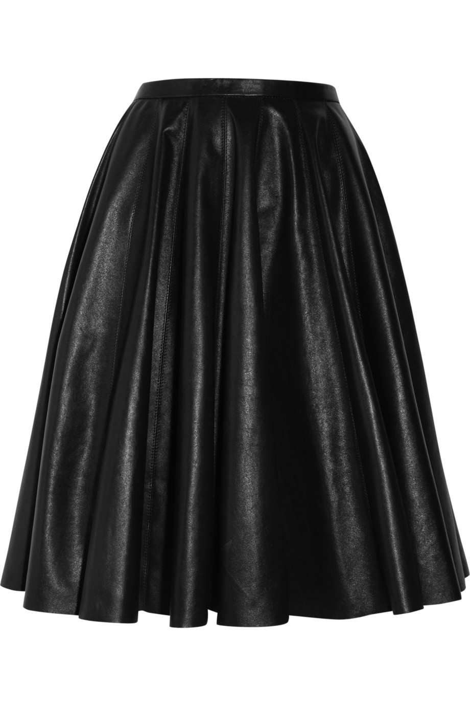 Mcq By Alexander Mcqueen The Pleated Leather Skirt in Black | Lyst