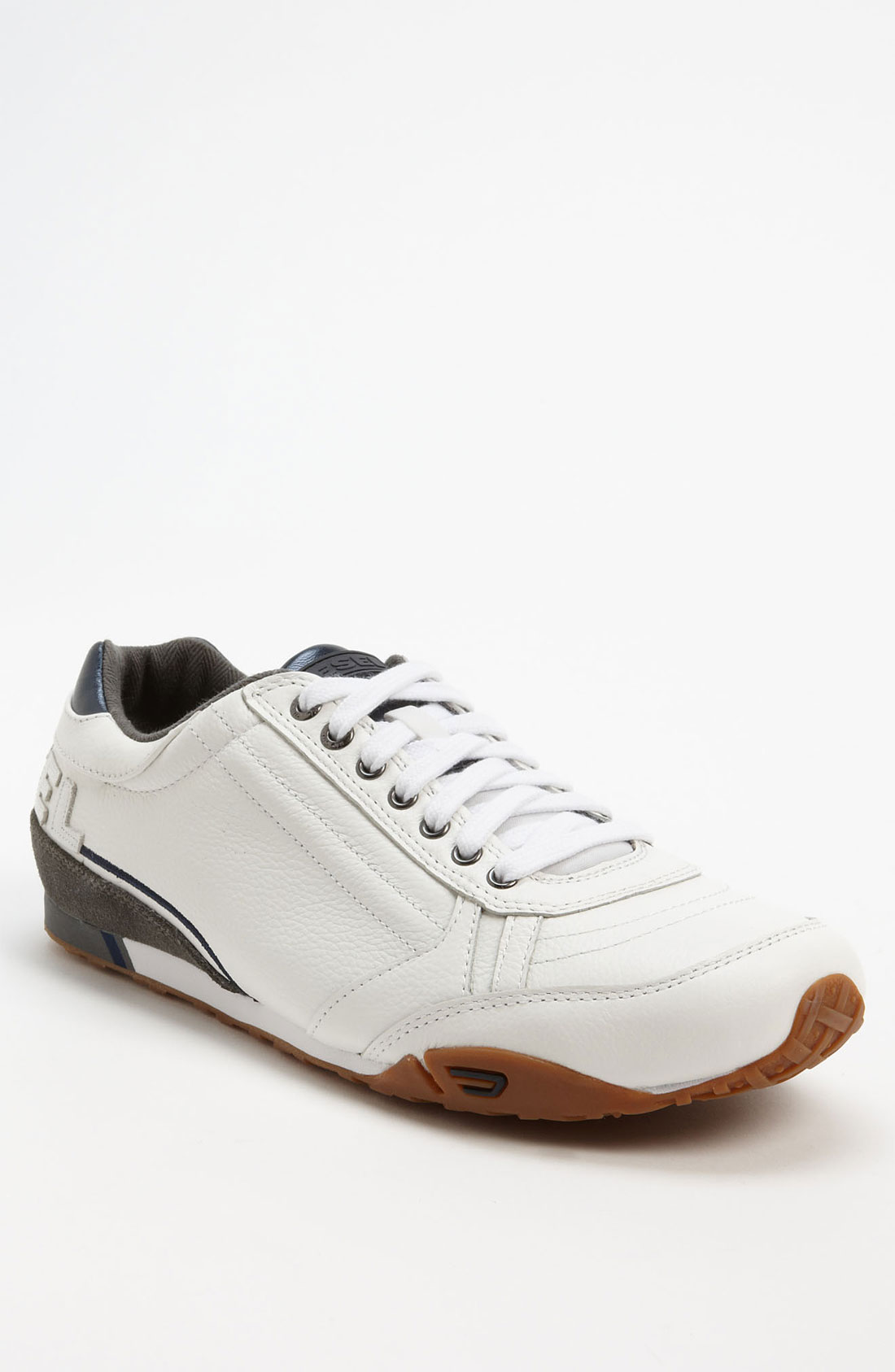 Diesel Take Leather Sneaker in White for Men (white/ gunmetal) | Lyst