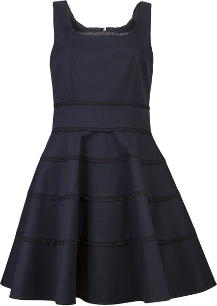 Red Valentino Sleeveless Dress in Blue (navy) | Lyst