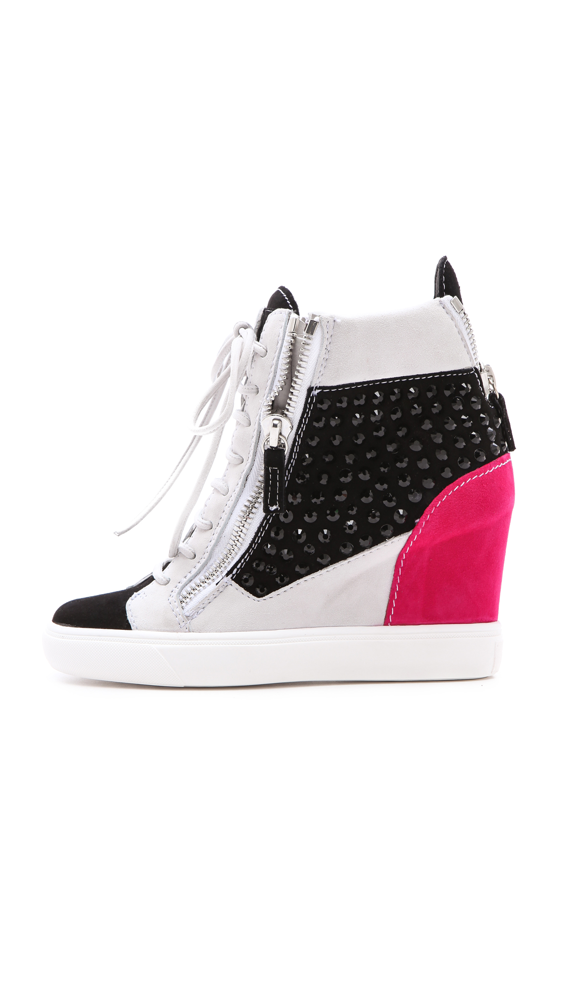 comfort zipper wedge sneakers