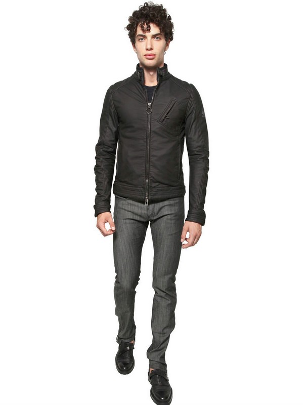 Lyst - Belstaff Rubber Jersey Racer Jacket in Black for Men