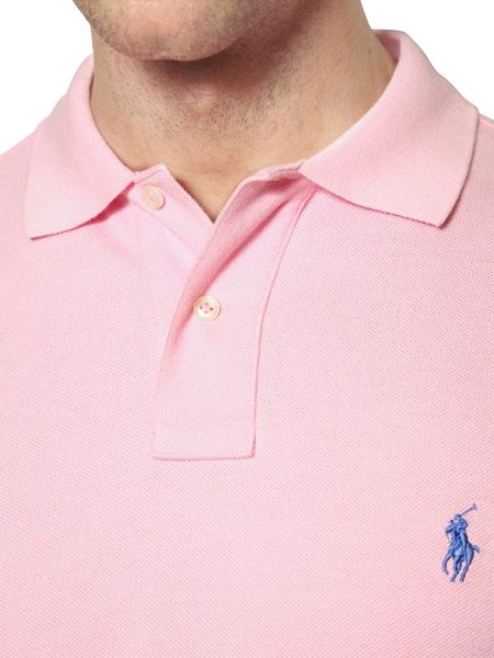 Ralph Lauren Blue Label Cotton Piquet Logo Slim Fit Polo in Pink for ...