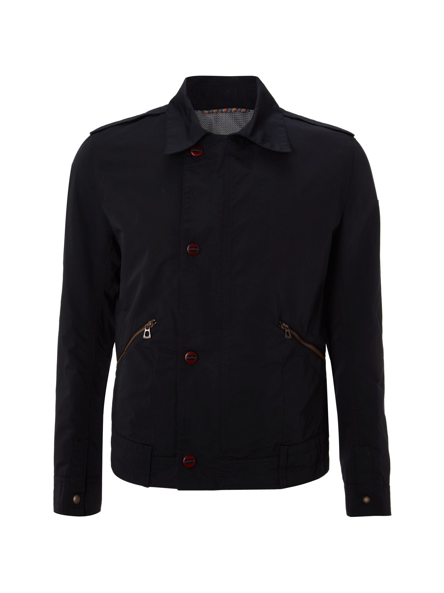 Hugo Boss Four Button Jacket with Epaulet Detail in Black for Men (navy ...