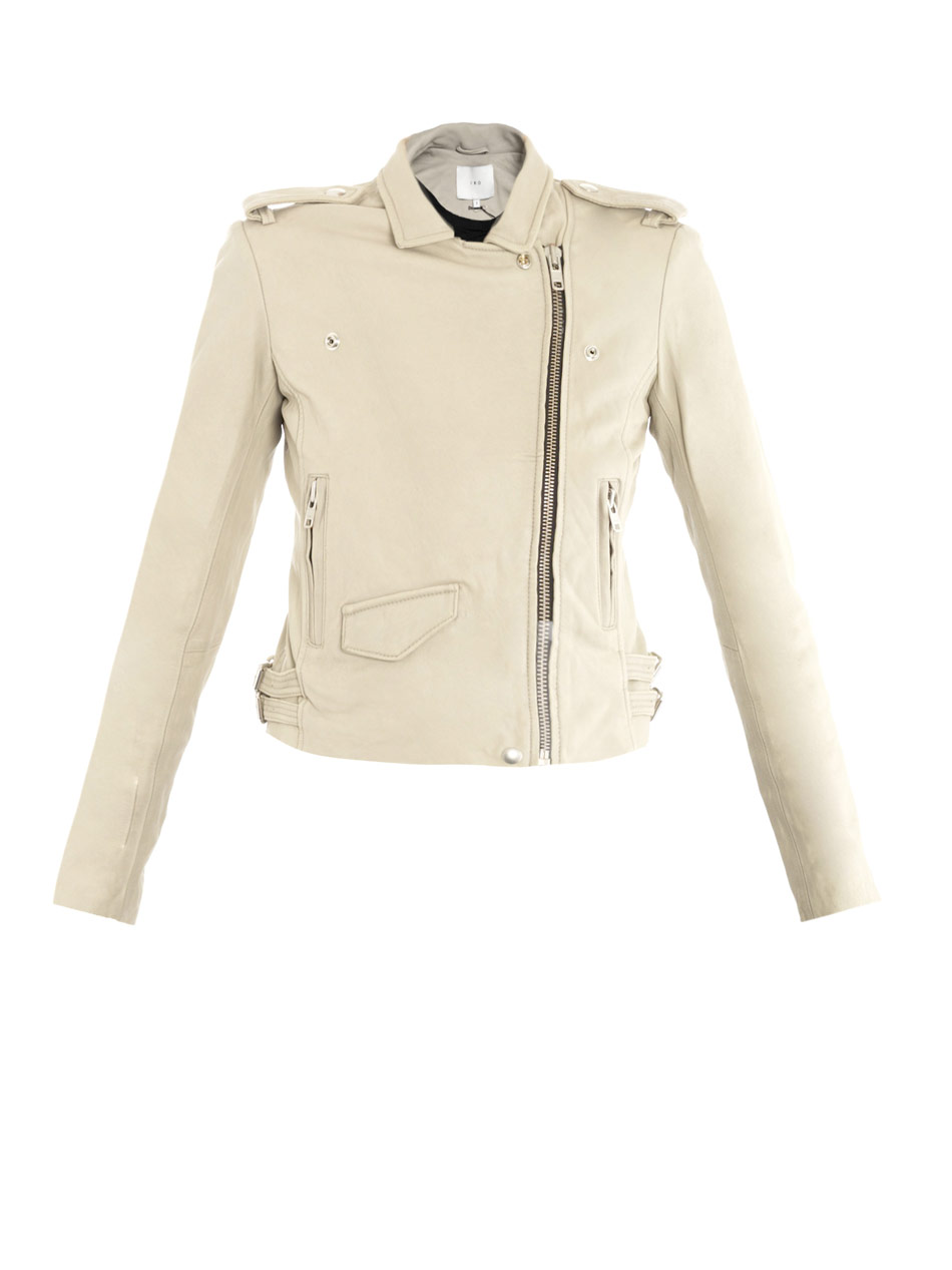 Iro Ashville Leather Jacket in Beige (cream) | Lyst