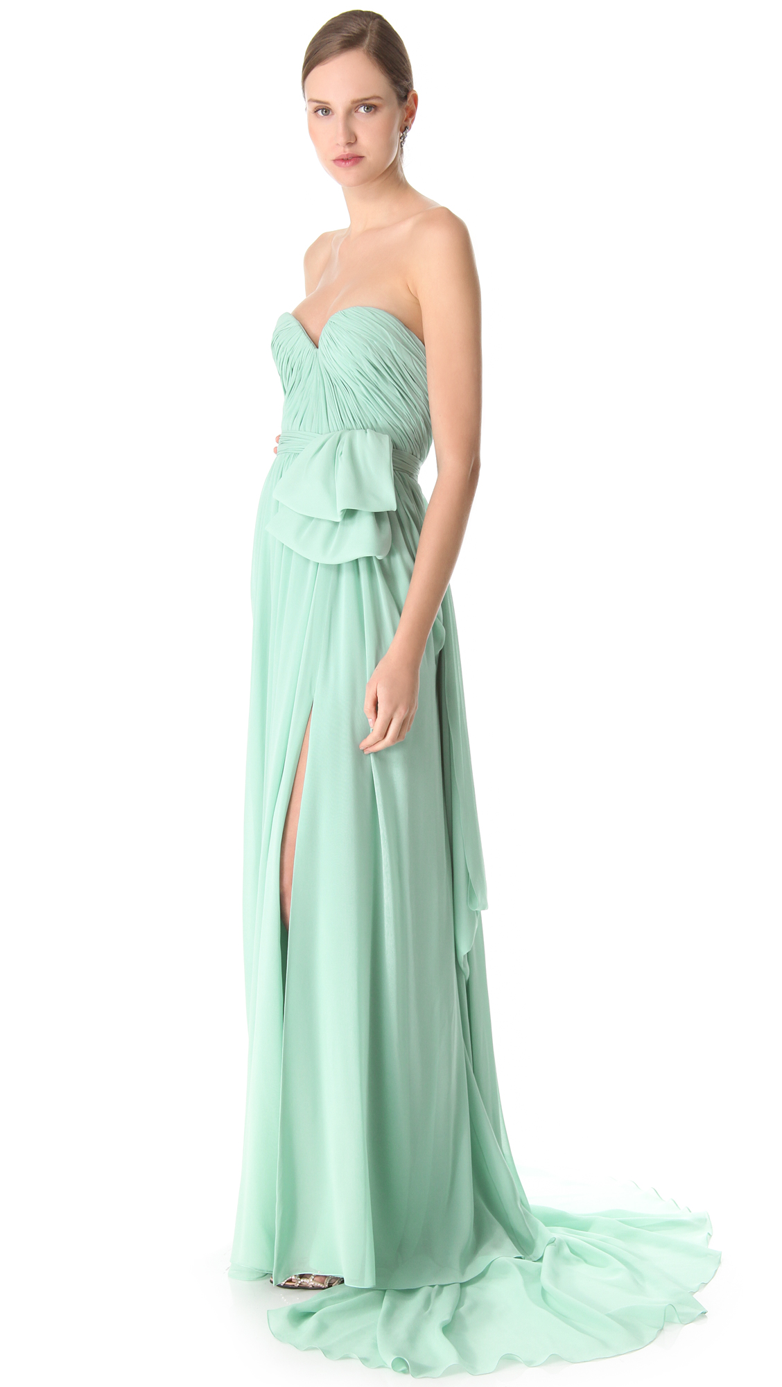reem acra blue gown
