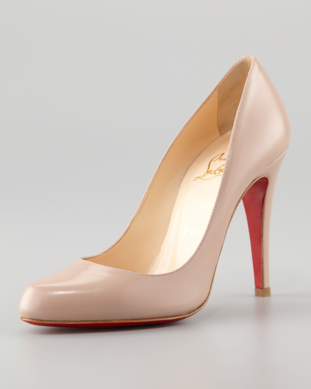 Christian louboutin Decollete Jazz Red Sole Pump in Beige (nude ...