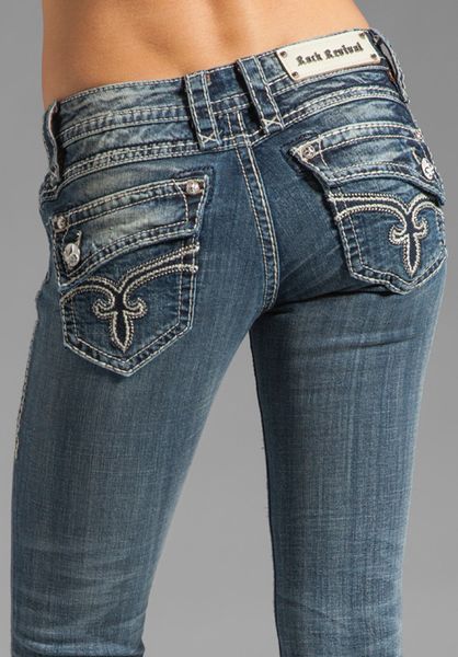 Rock Revival Johanna Straight Leg Jeans in Blue (t25) | Lyst