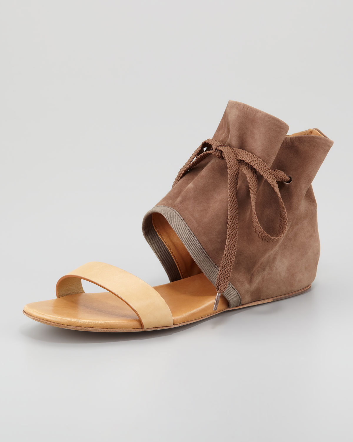 ruched flat sandals