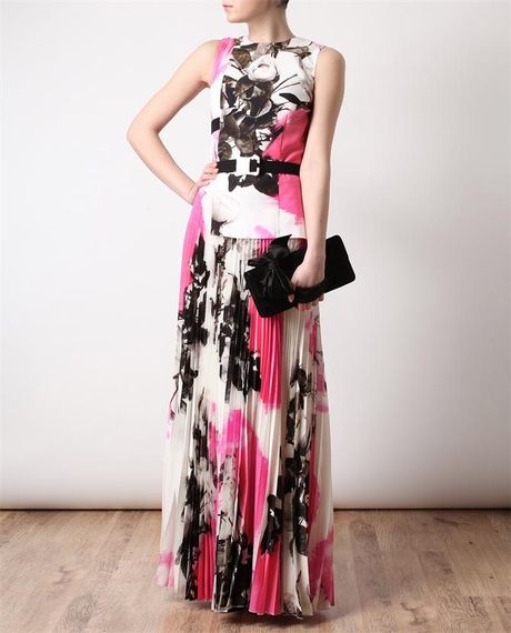 Christopher Kane Floral Printed Silk Dress in Floral (pink multi) | Lyst